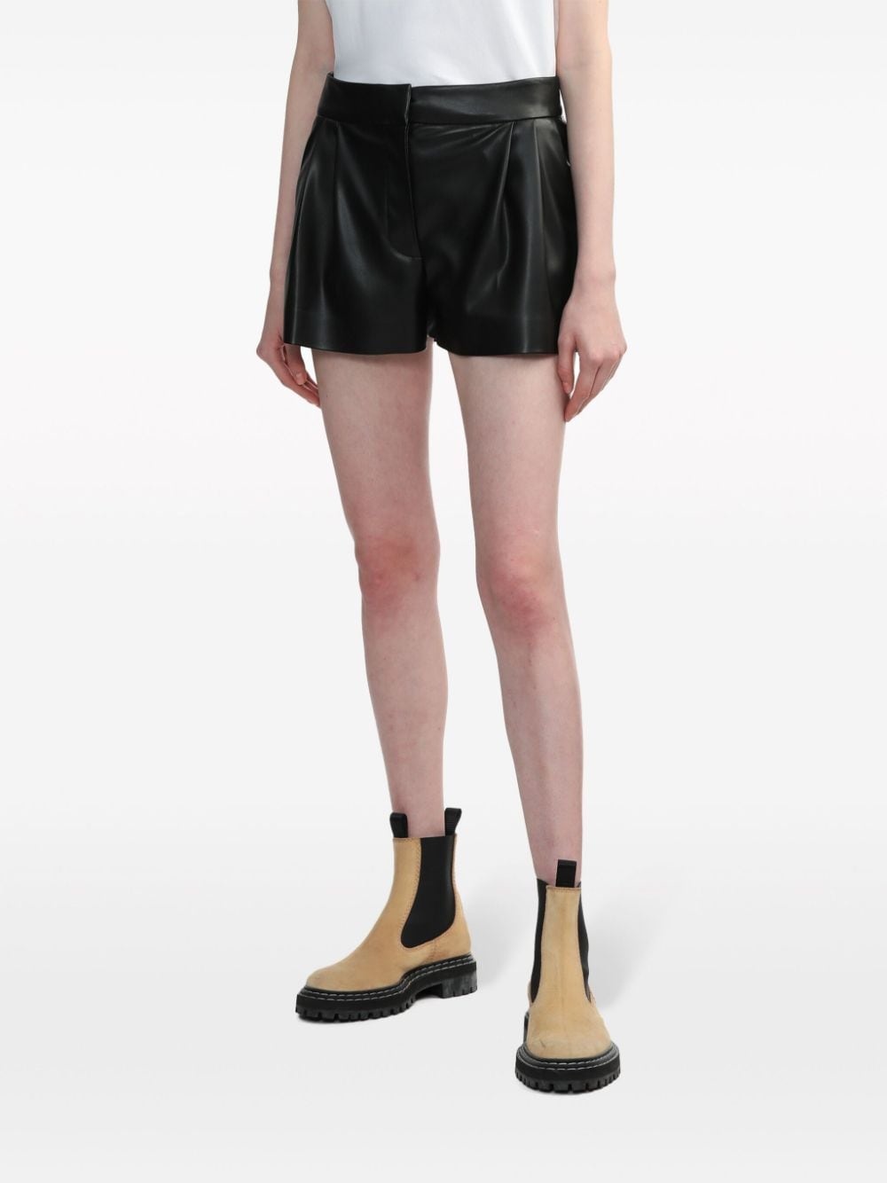 faux-leather short shorts - 3