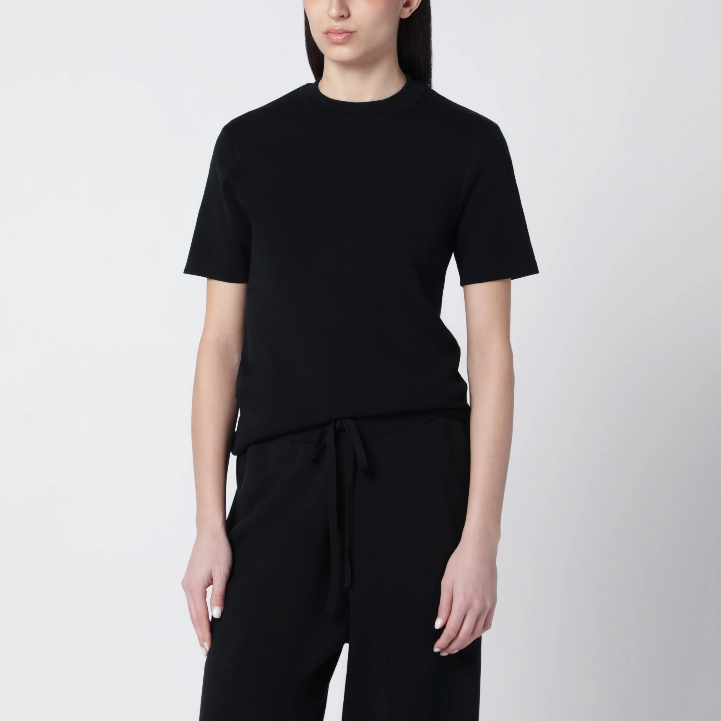 Black Cotton T-Shirt - 1