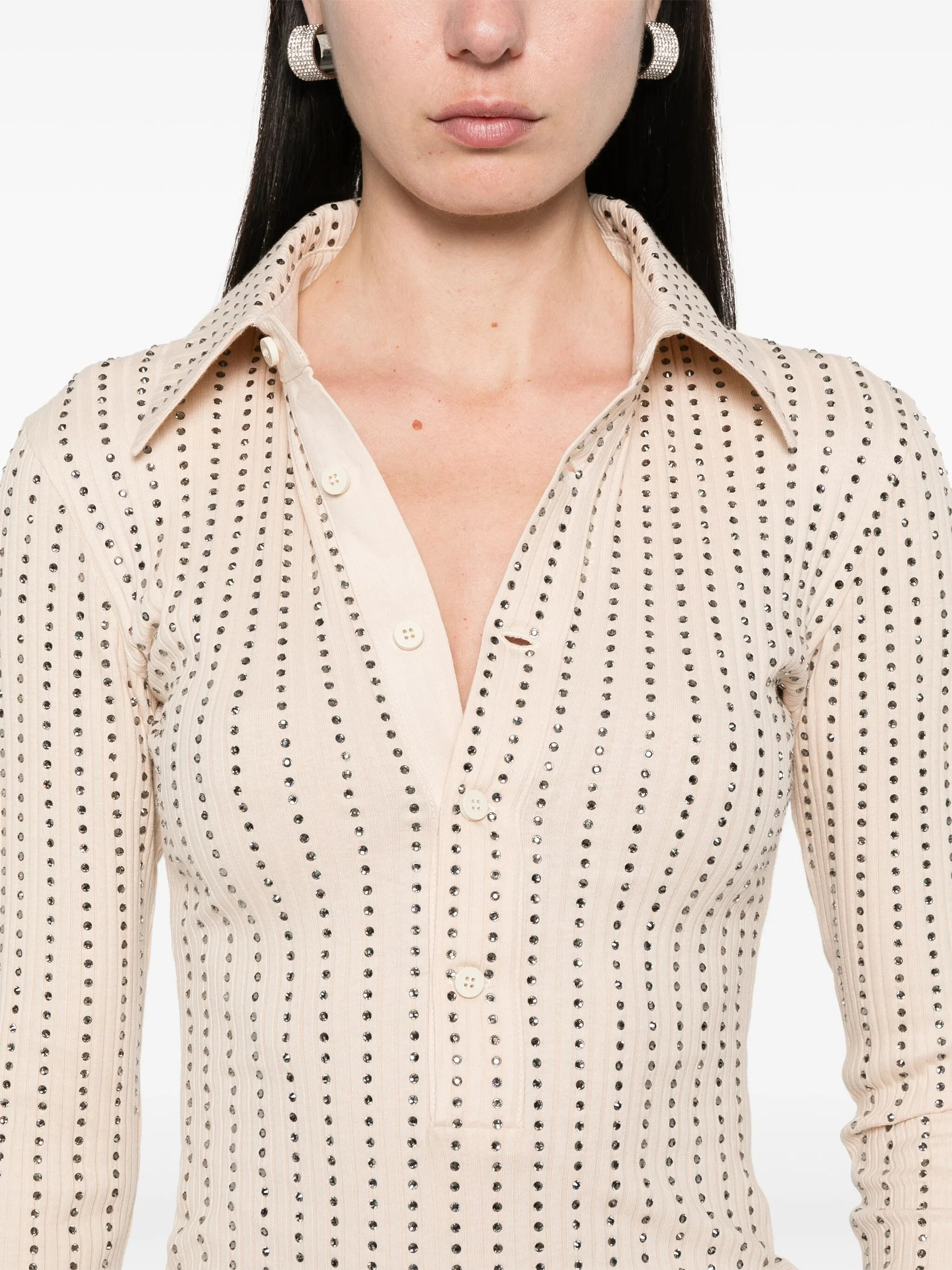 rhinestone-embellished polo shirt - 5