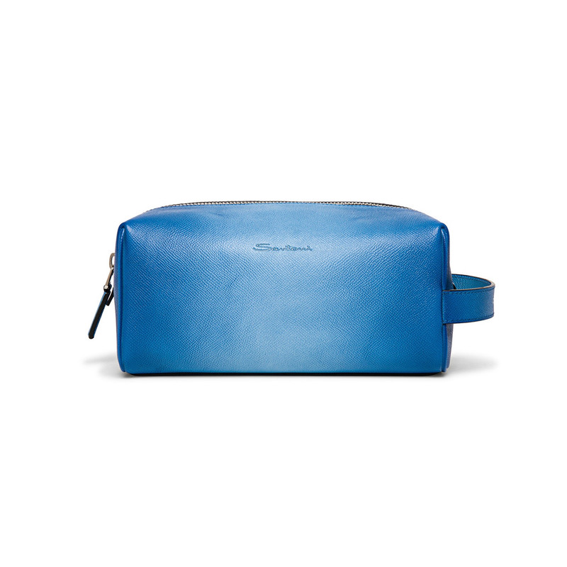 Light blue saffiano leather pouch 1