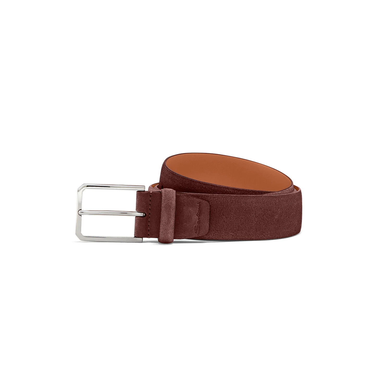 Dark brown suede adjustable belt - 1
