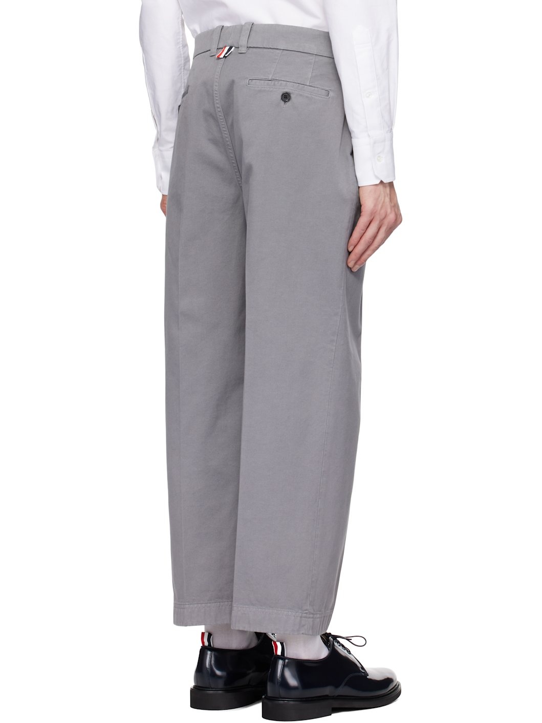 Gray Cotton Twill Utility Trousers - 3