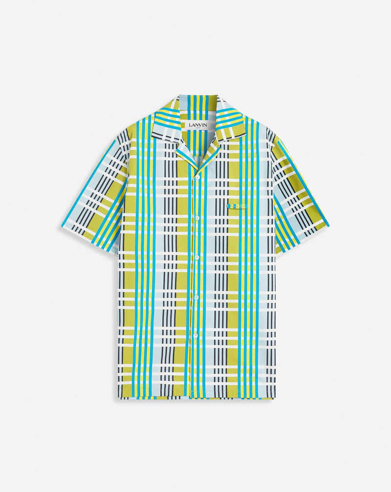 CHECKERED PRINT BOWLING SHIRT - 1