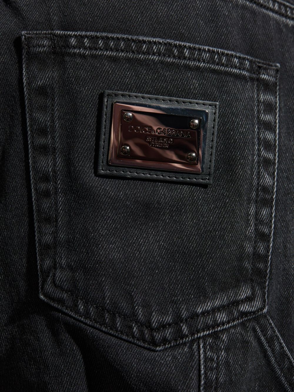 appliqué straight jeans - 4