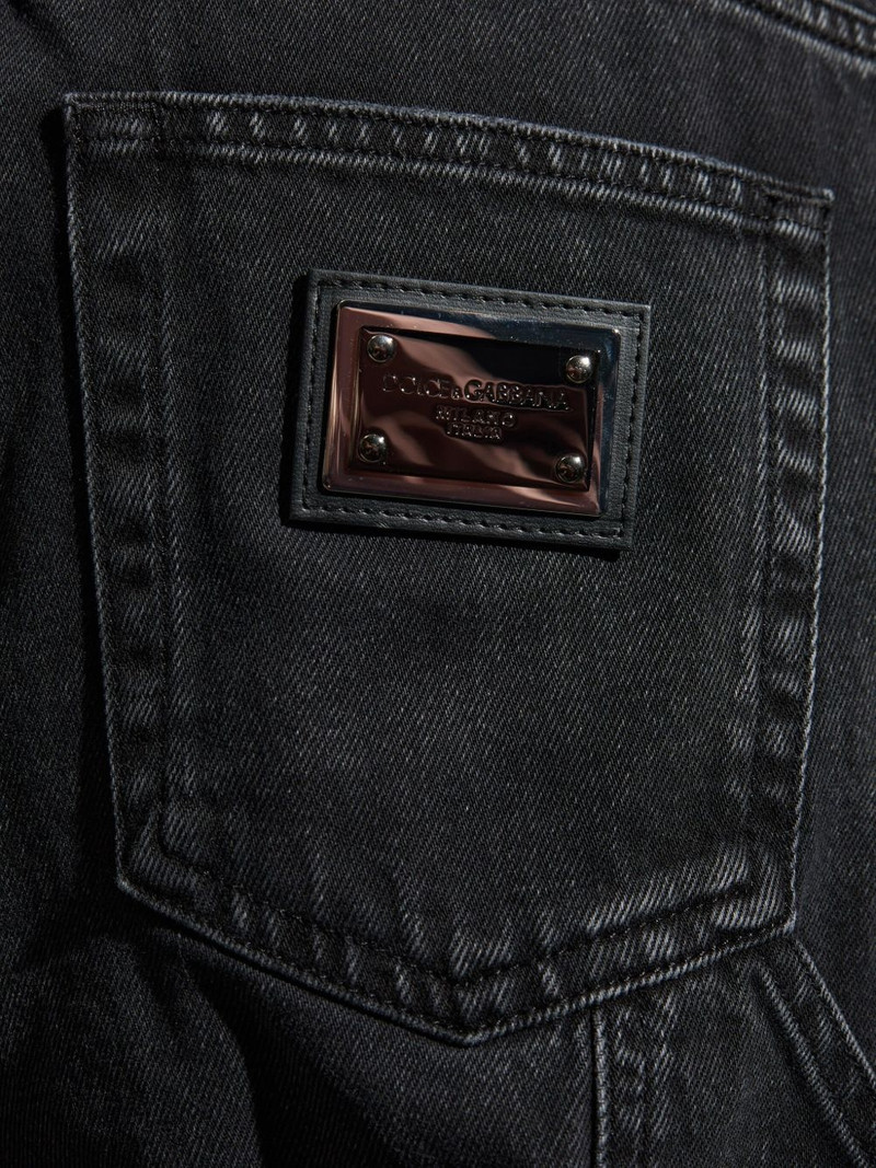 appliqué straight jeans 4