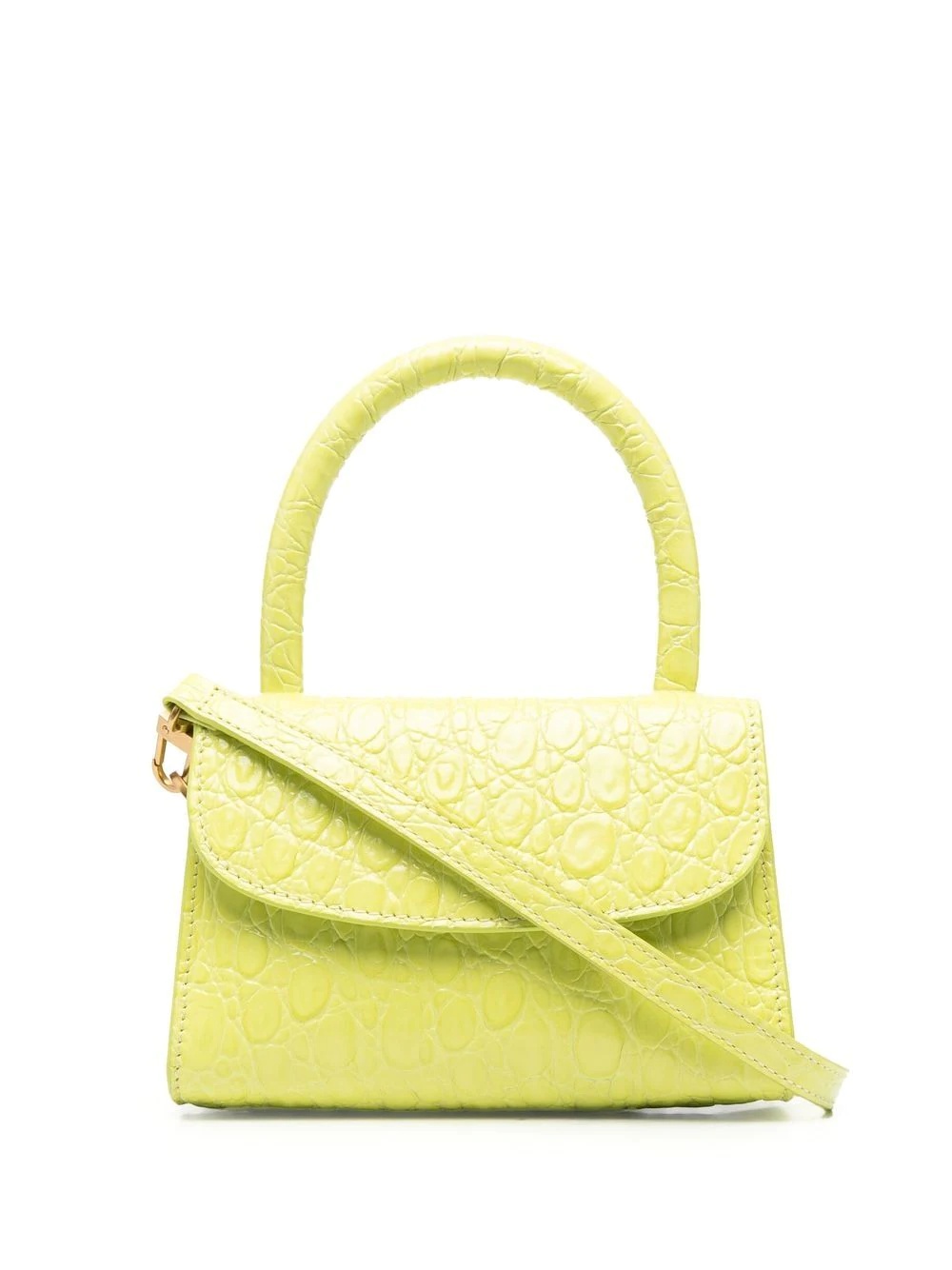 crocodile-embossed leather mini tote bag - 1