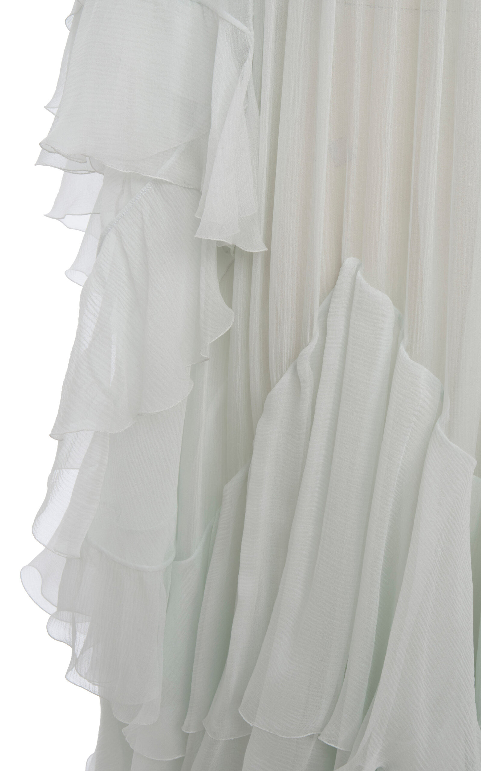 Flou Ruffled Organic Silk Mousseline Gown grey - 6