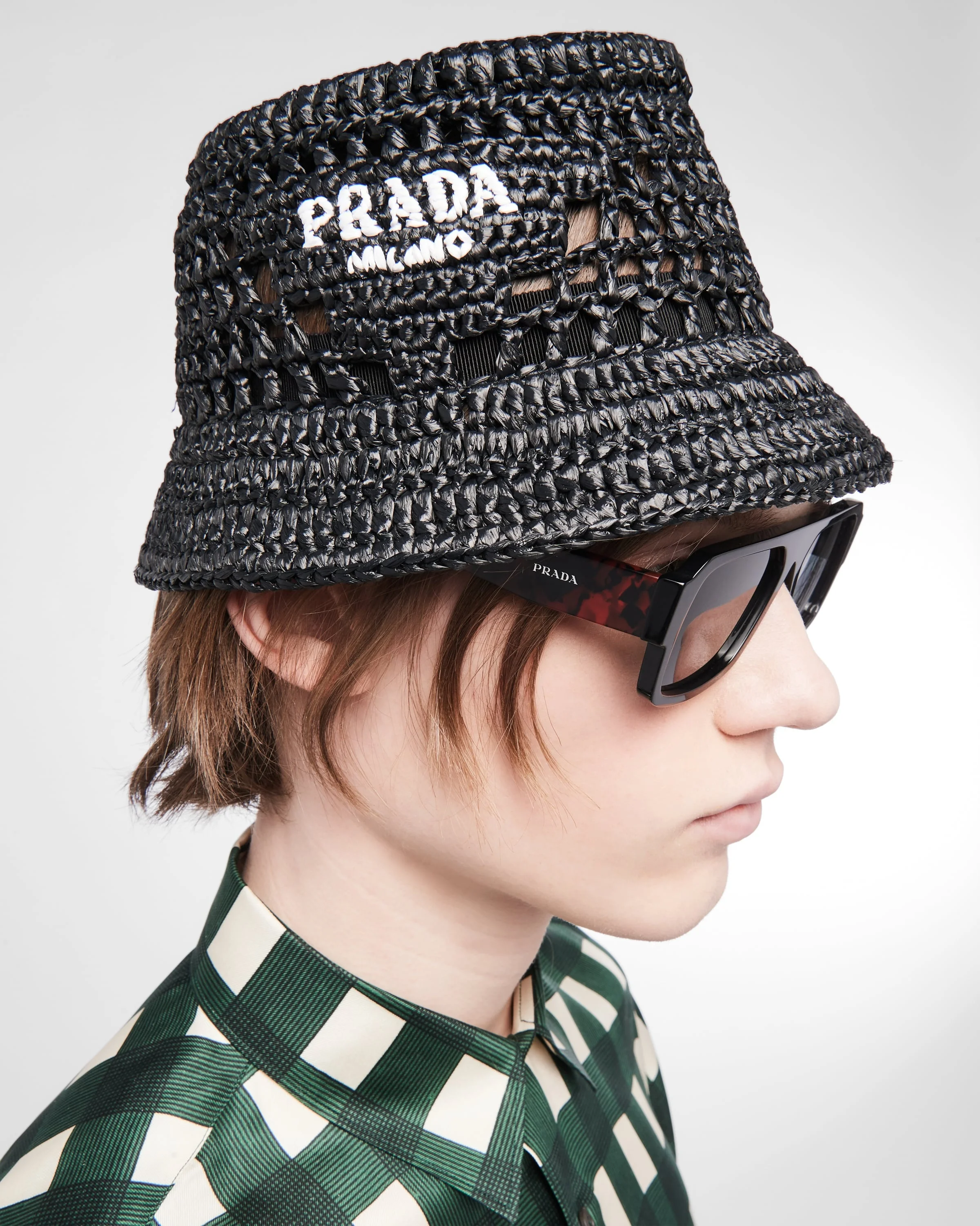 PRADA Woven Bucket Hat Natural Crochet Bucket Hat | PRADA main image 3
