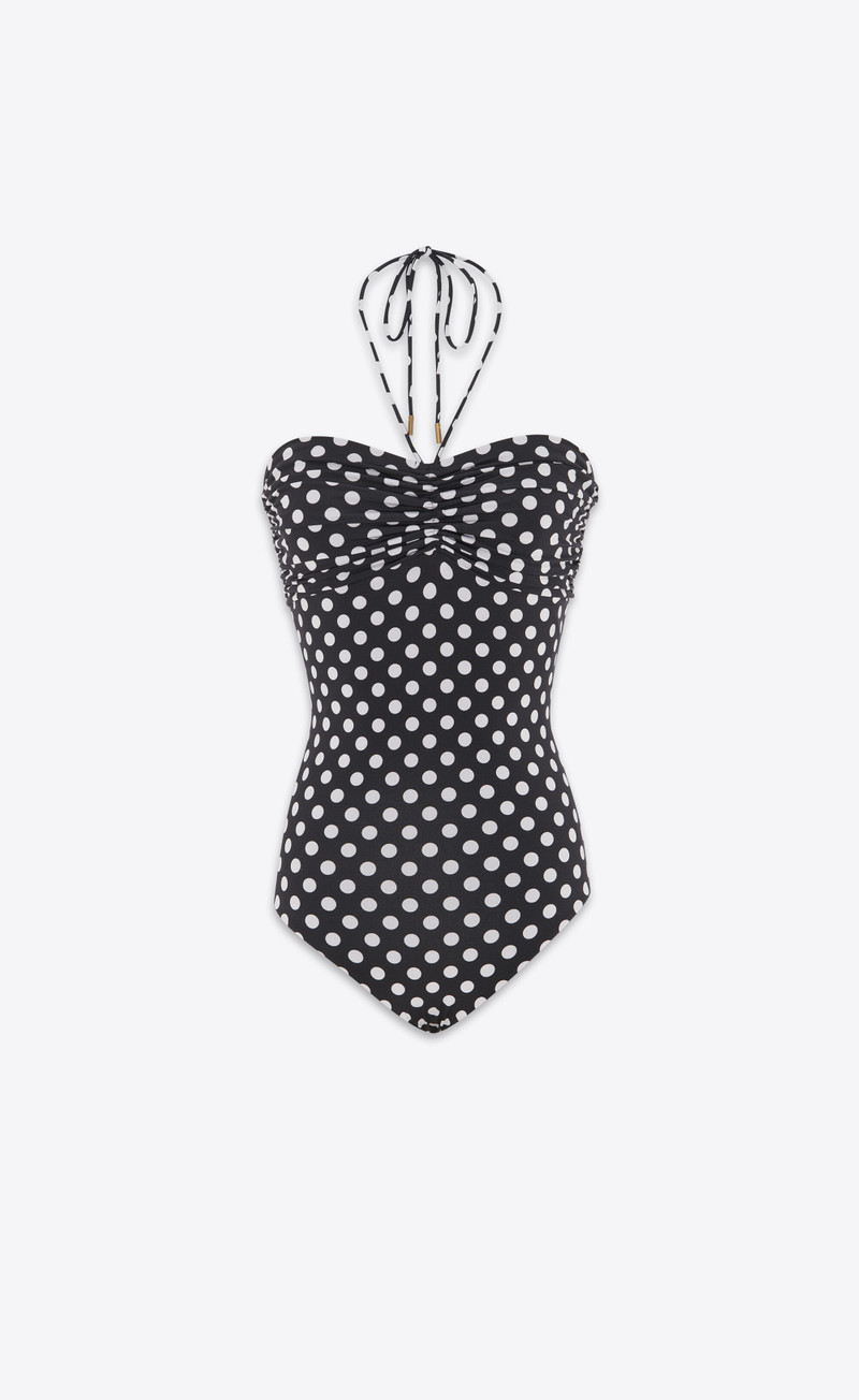 dotted bustier swimsuit 1