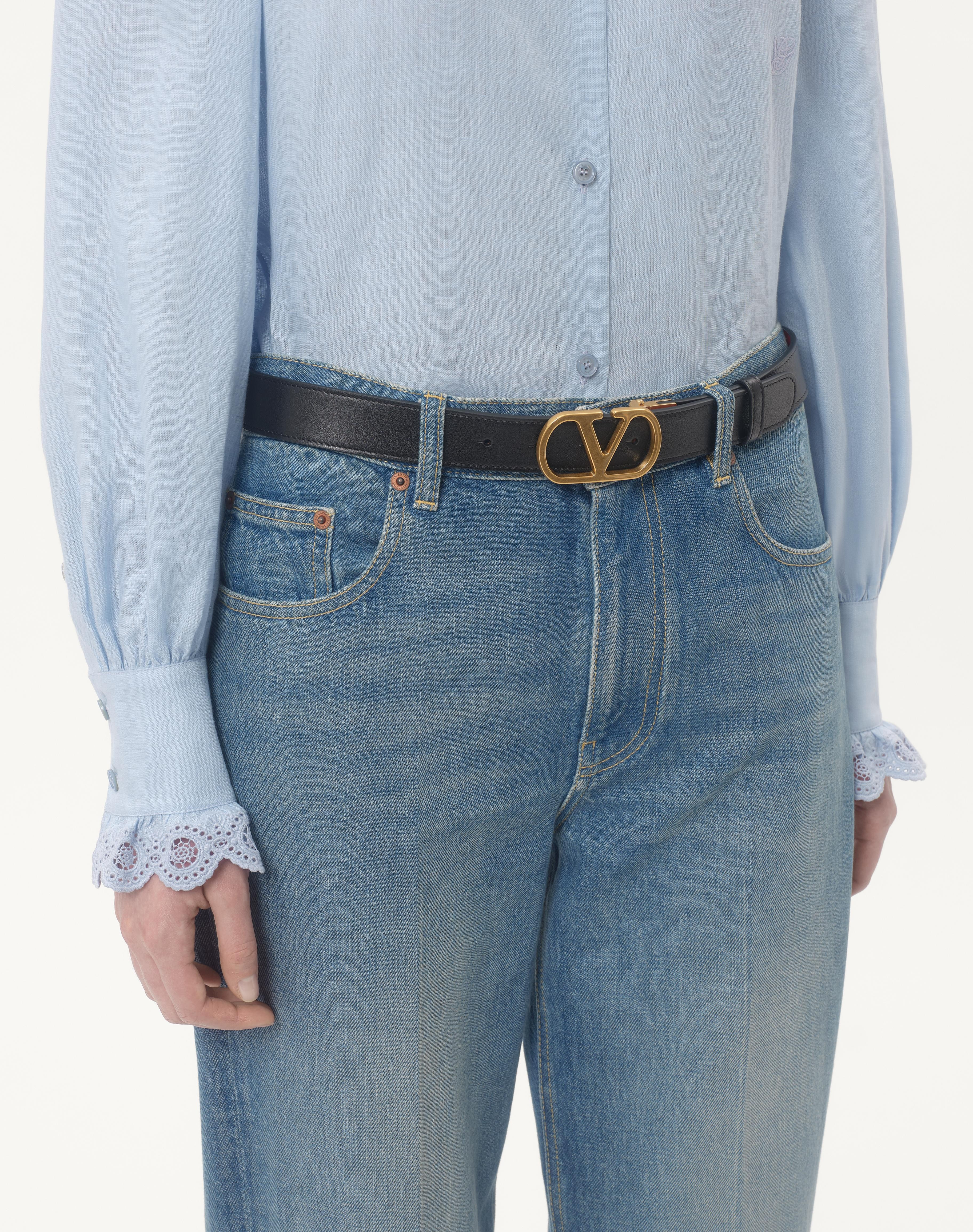 VLOGO SIGNATURE REVERSIBLE SHINY CALFSKIN BELT 30 MM - 2