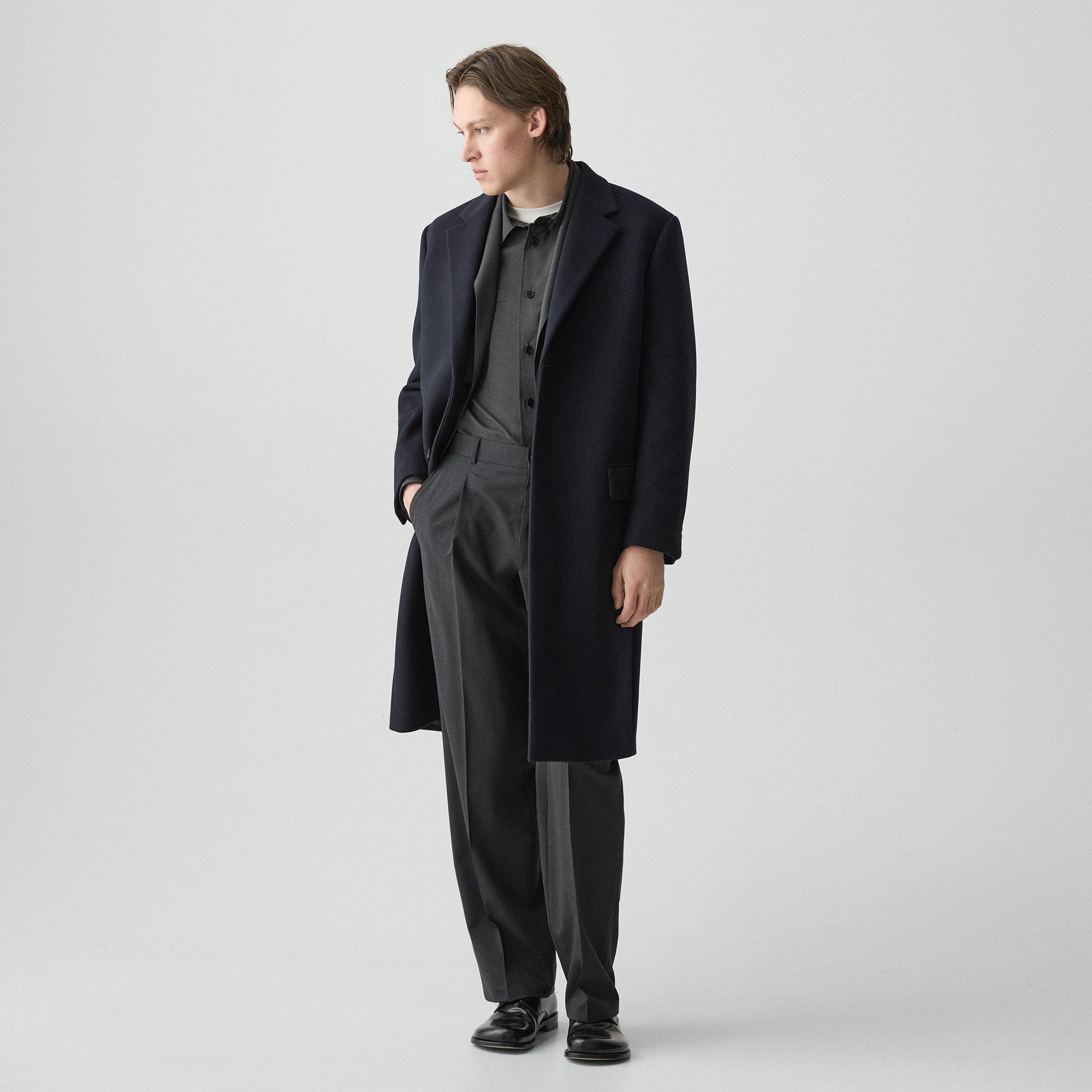 Two-Button Coat in Plush Melton - 3