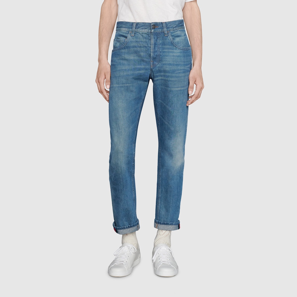 Tapered jeans with Web - 4