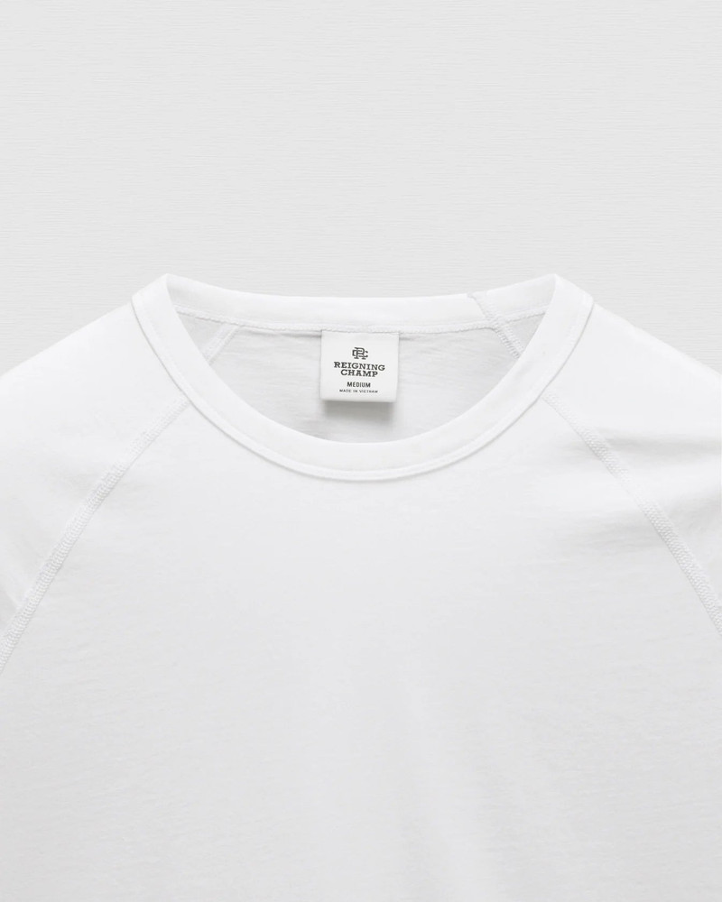 Reigning Champ Lightweight Jersey Standard Raglan Tee - White outlook