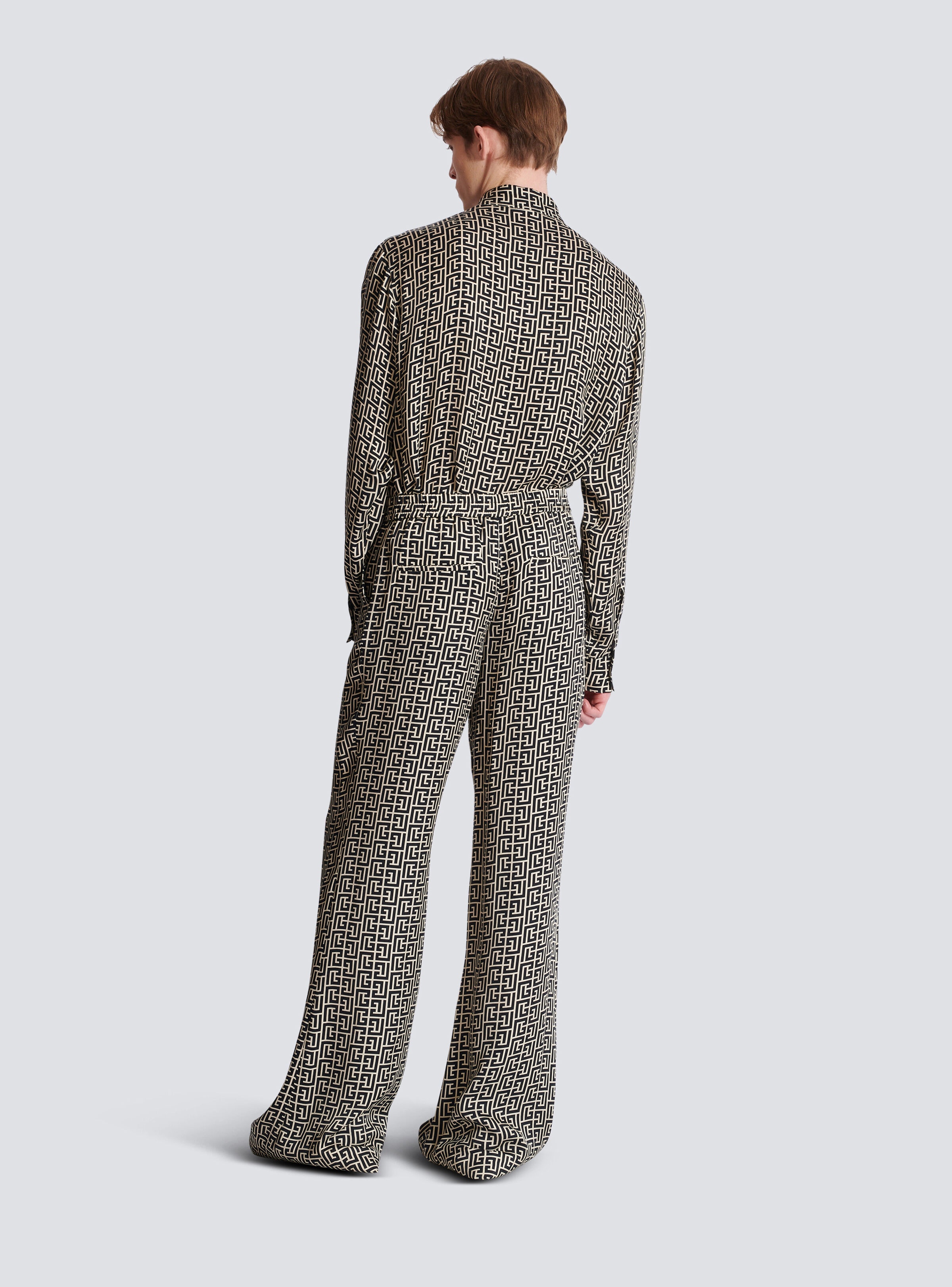 Monogrammed flowing trousers - 4