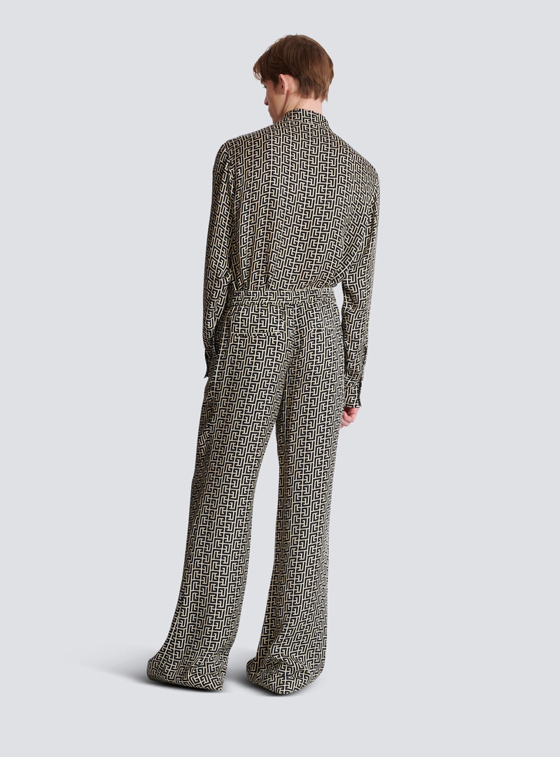 Monogrammed flowing trousers 4