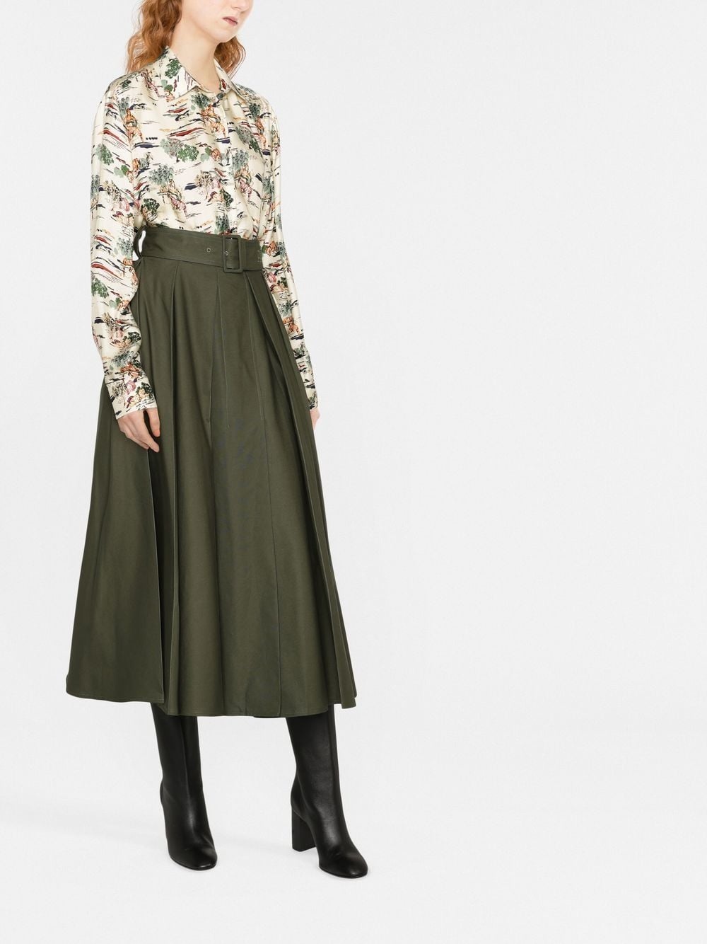 high-waisted pleated skirt - 2
