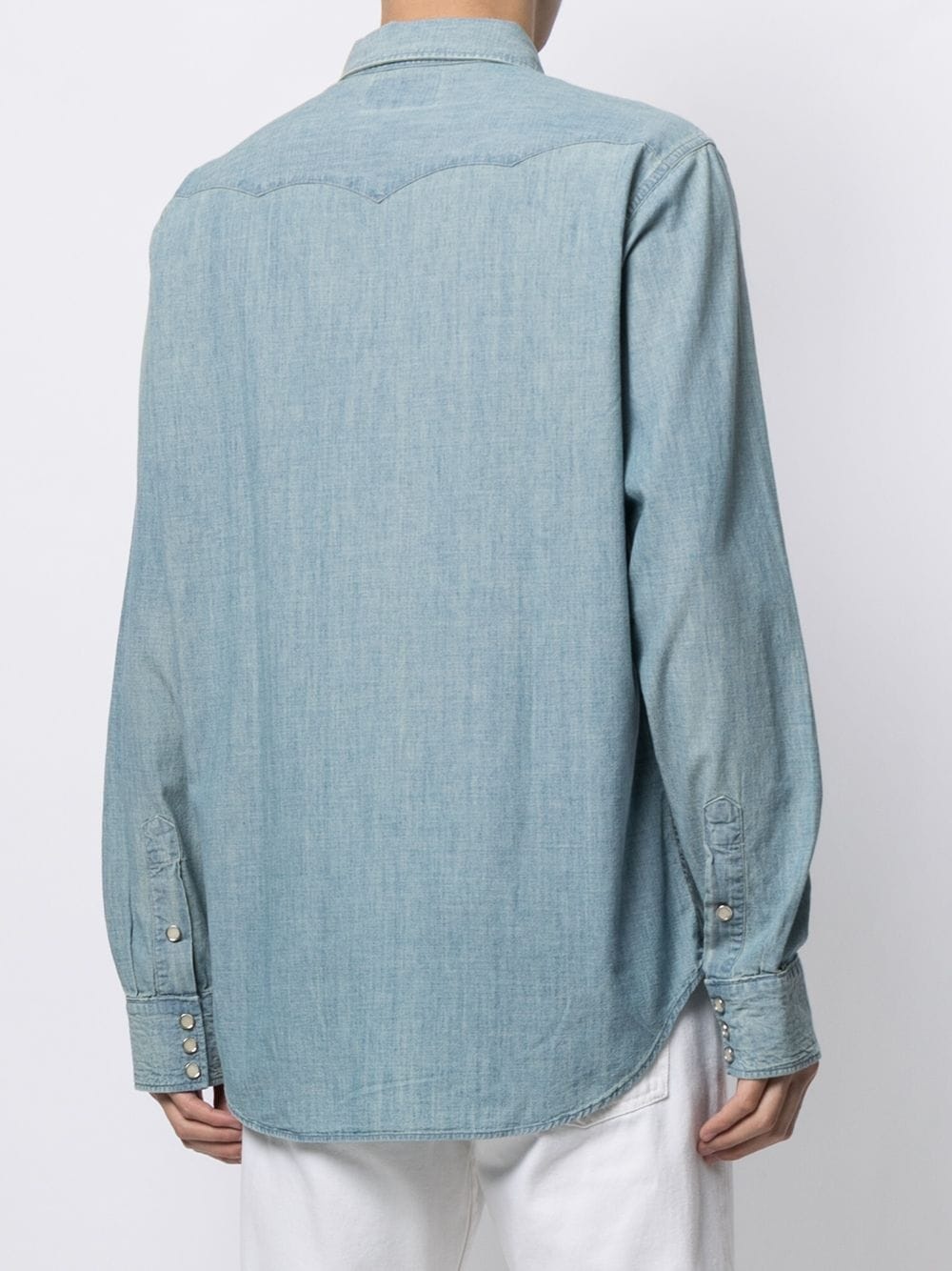 classic collar denim shirt - 4