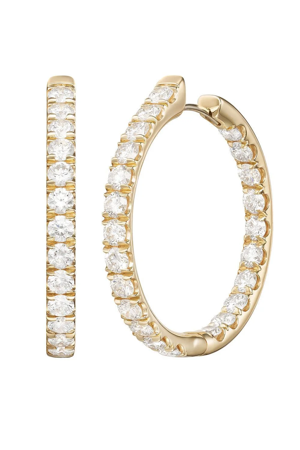 Diamond Large Clara Hoop Earrings - 1