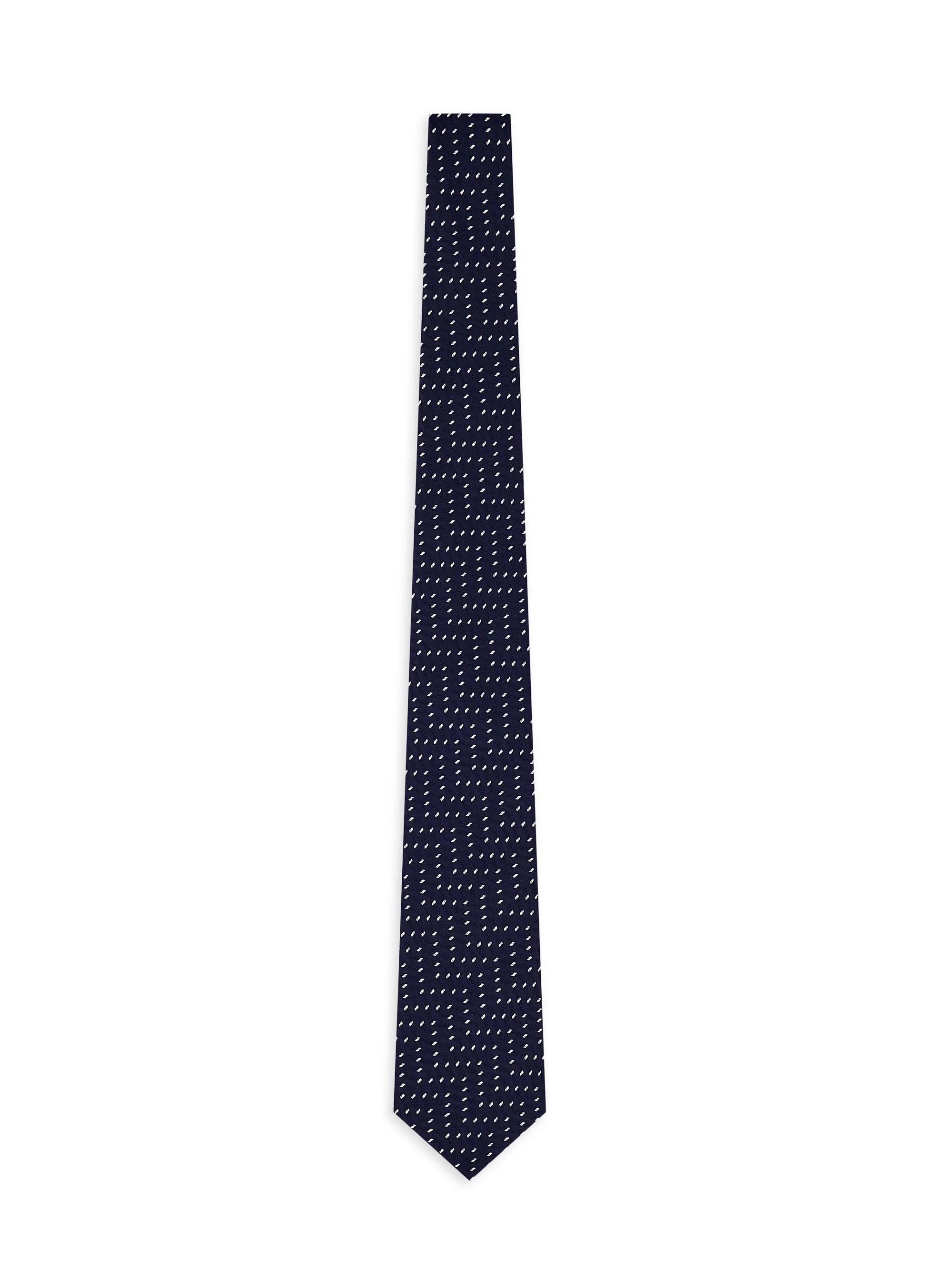 Men's Wide Chevron Geometric Silk Tie - Blue Fancy - 1