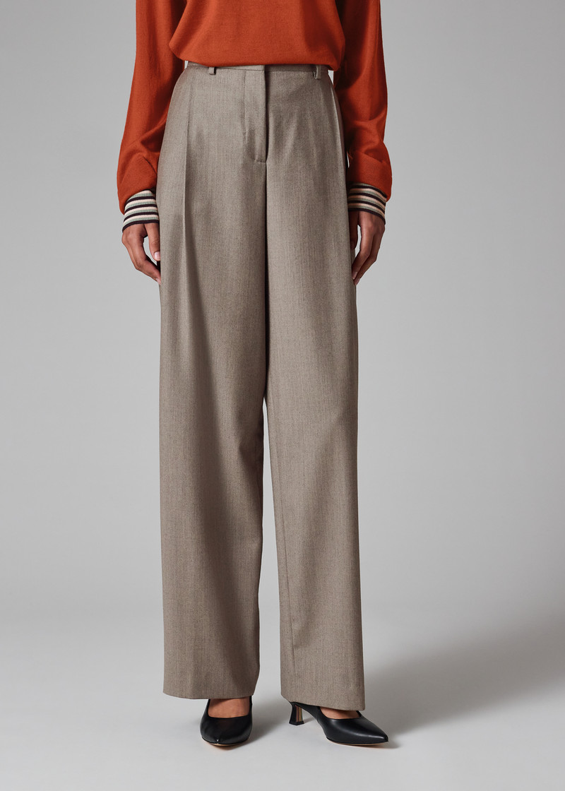 Women's Grey Flannel Wide-Leg Trousers 7