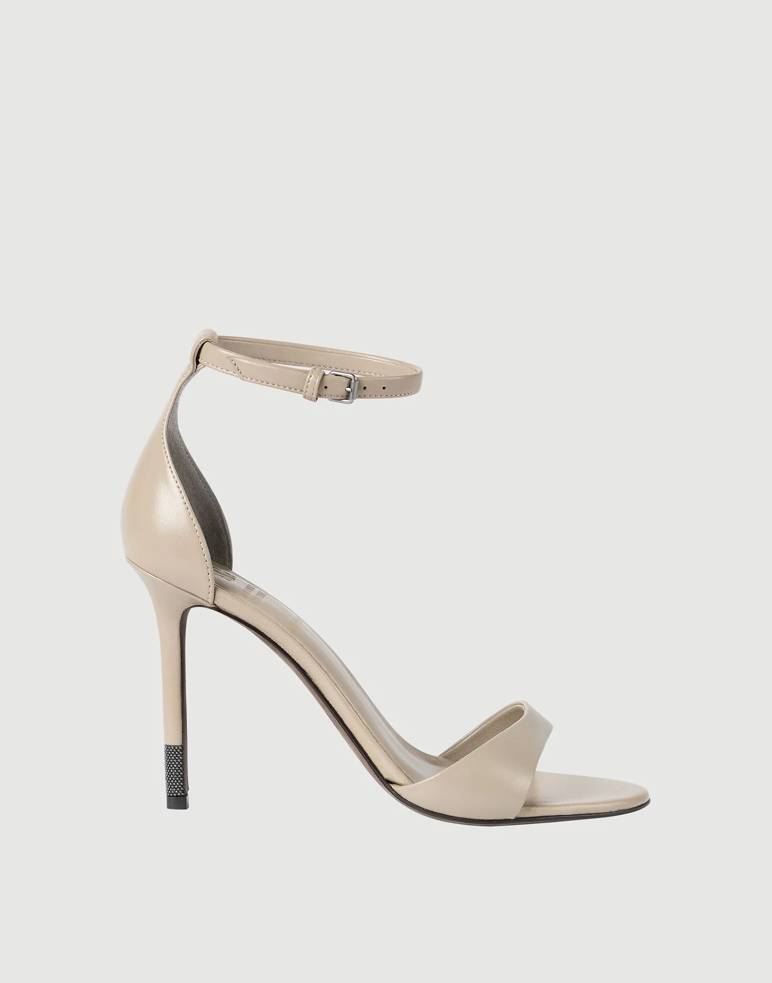 Nappa leather heels with monili - 1