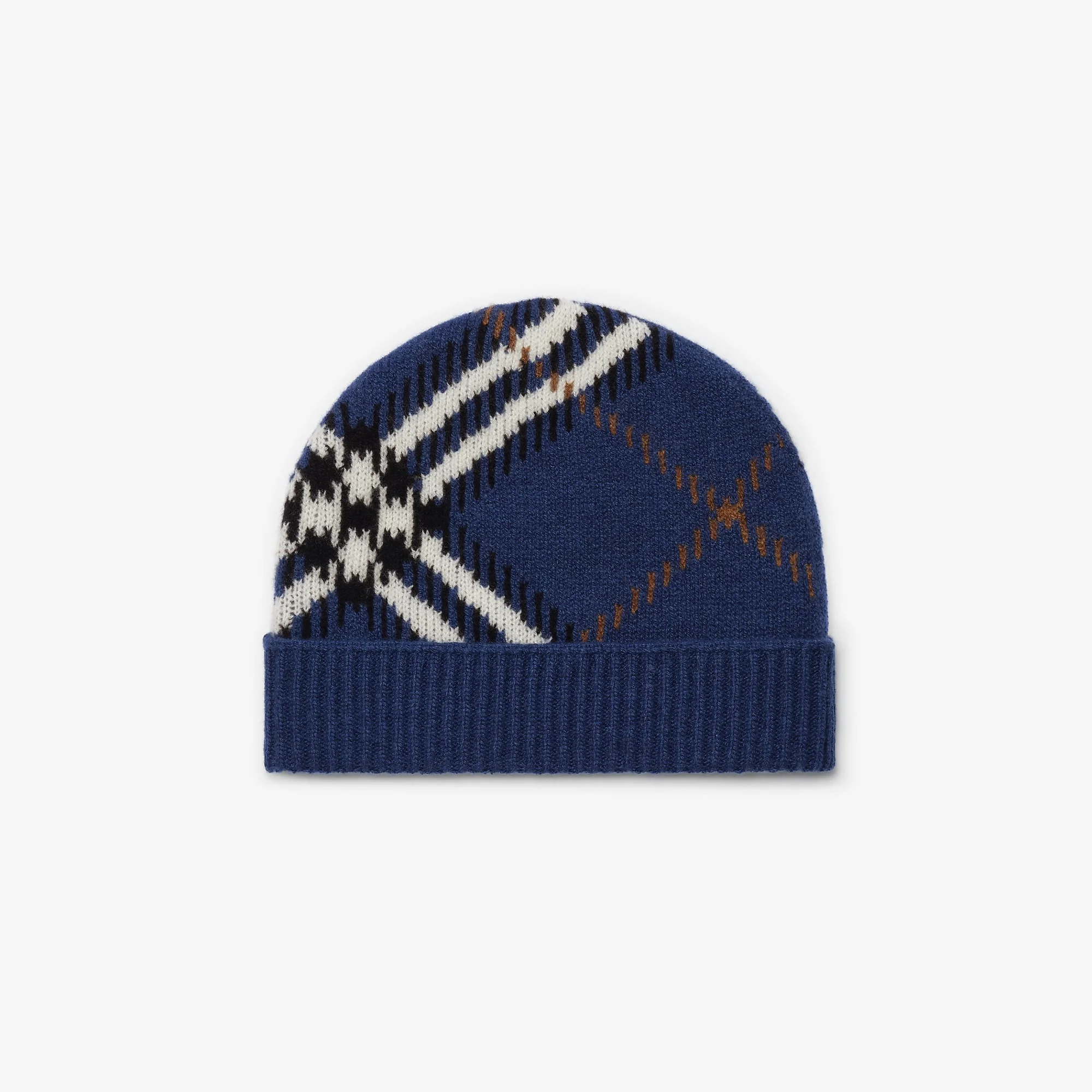 Check Cashmere Blend Beanie - 1