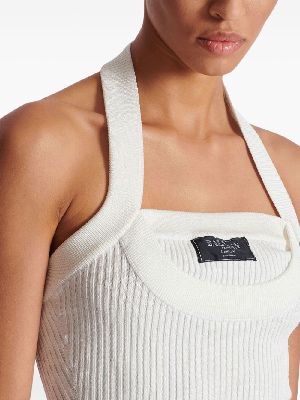 ribbed halterneck top - 6