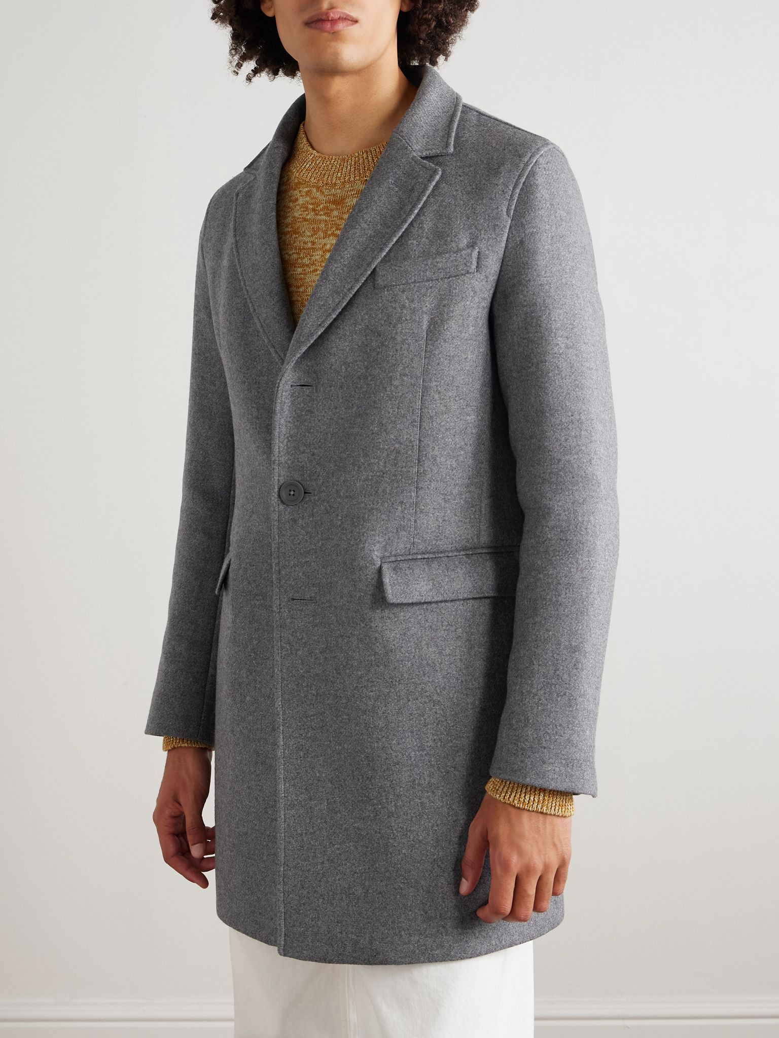Convertible Padded Wool-Blend and Quilted Shell Coat Gray - 3