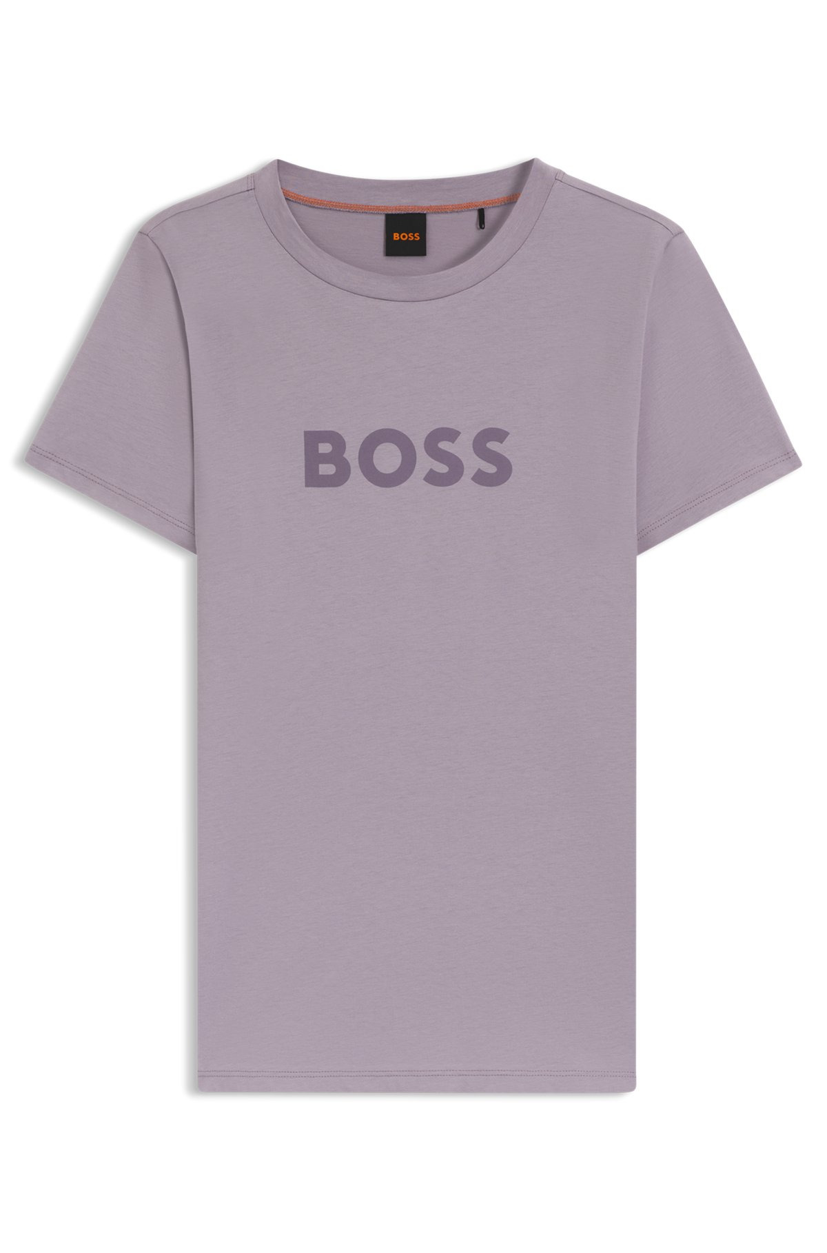 COTTON T-SHIRT WITH CONTRAST LOGO STRIPE - 1