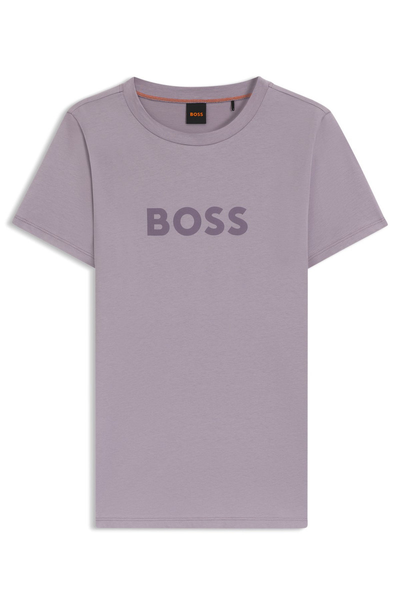 COTTON T-SHIRT WITH CONTRAST LOGO STRIPE 1