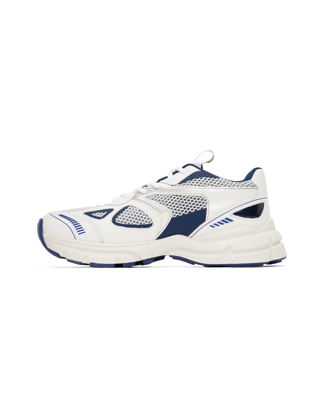 White & Navy Marathon Runner Sneakers - 3