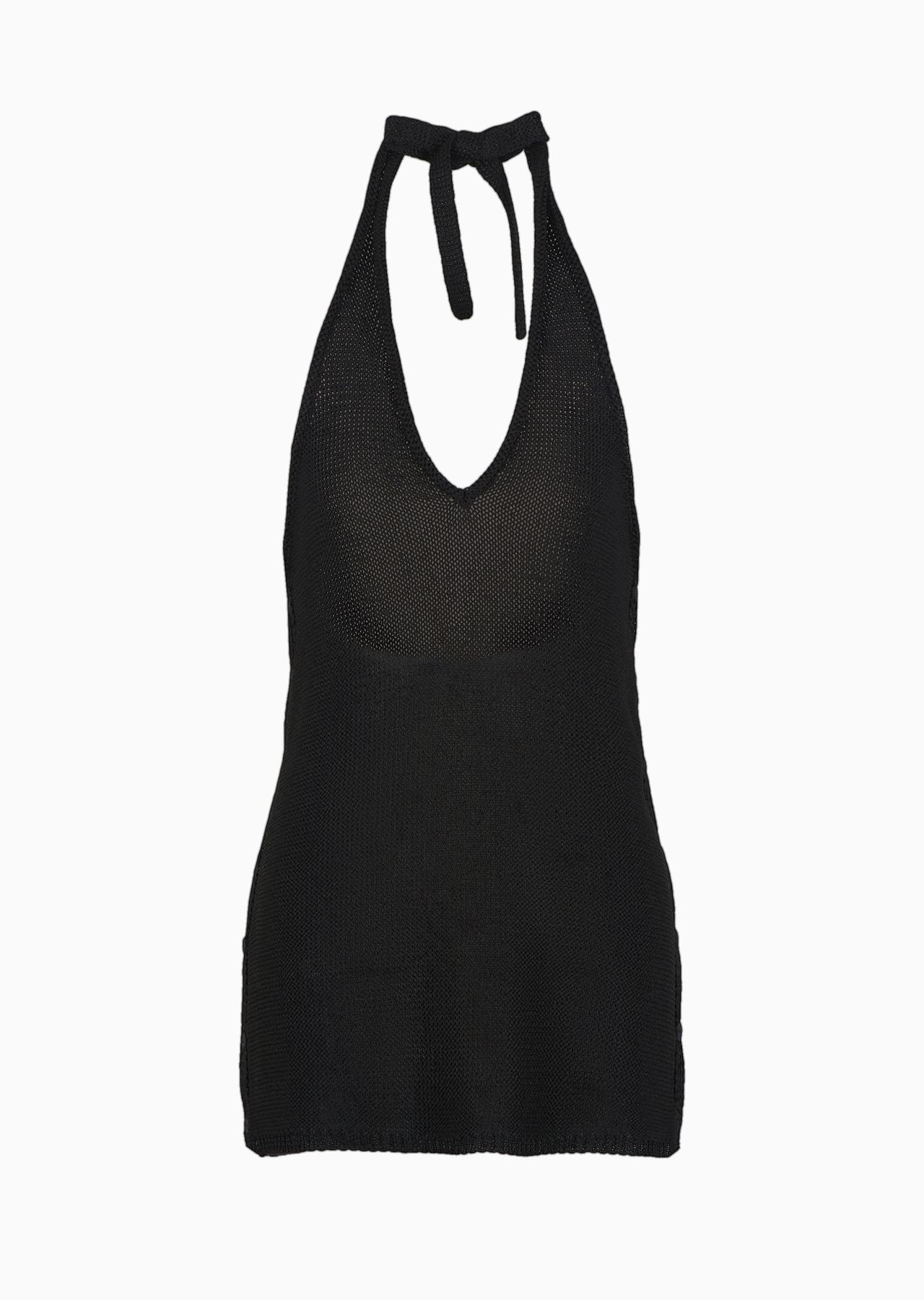 Emporio Armani Sustainability Values Capsule Collection recycled knit halterneck top - 1