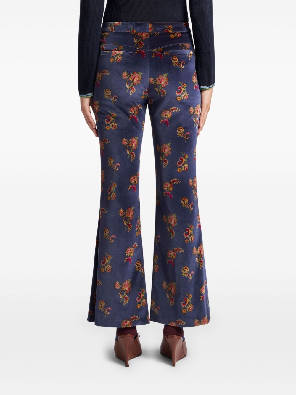 floral flared trousers - 4