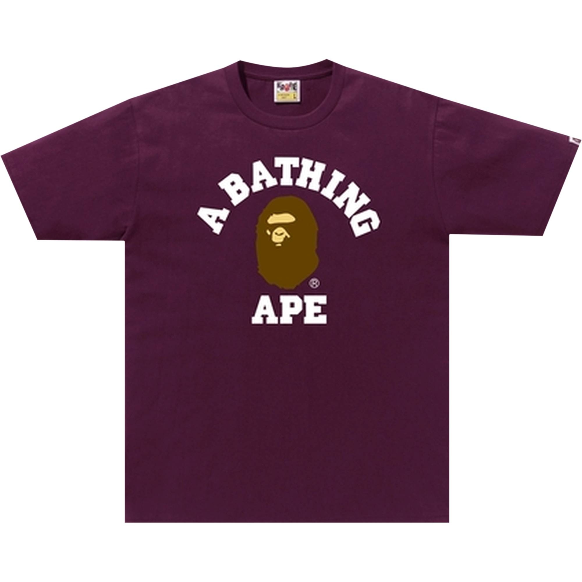 A BATHING APE BAPE Online Exclusive College Tee Purple REVERSIBLE