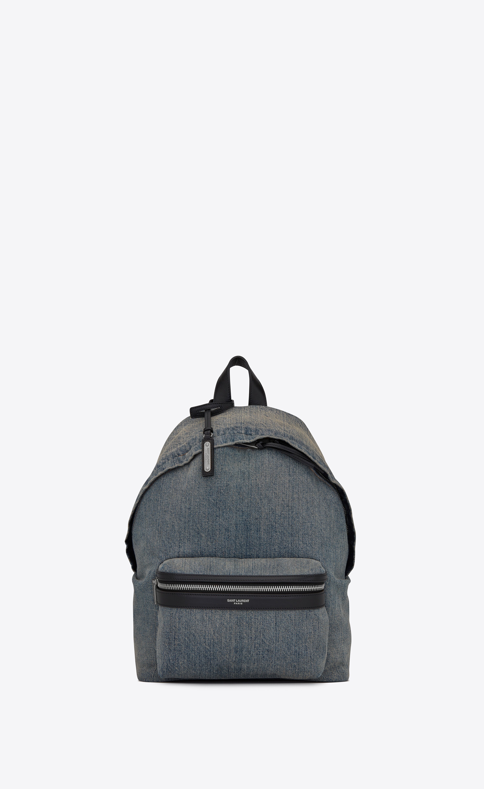 city mini backpack in bleached denim - 1