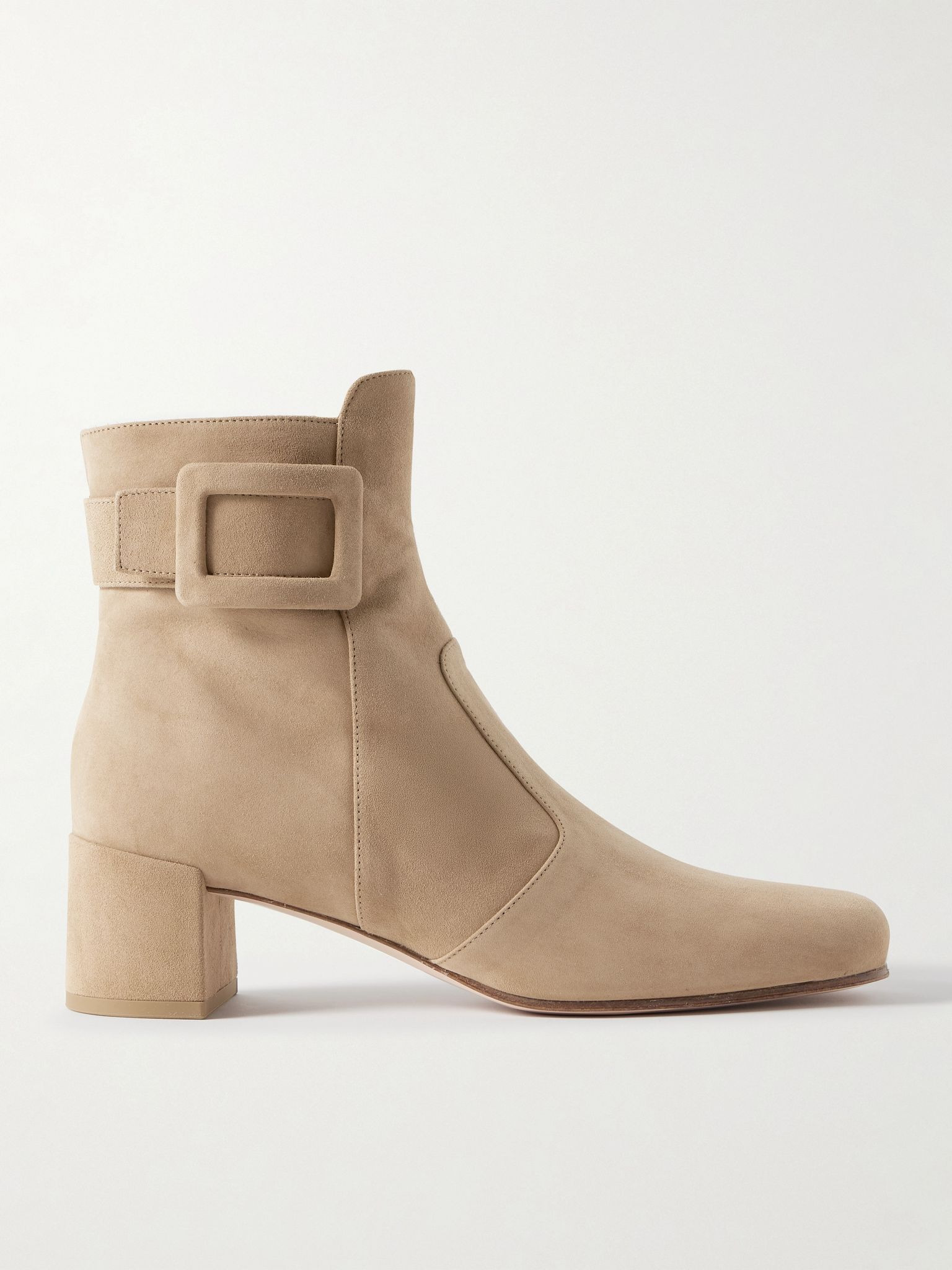 Très Vivier Polly 45 buckled suede ankle boots Camel - 1