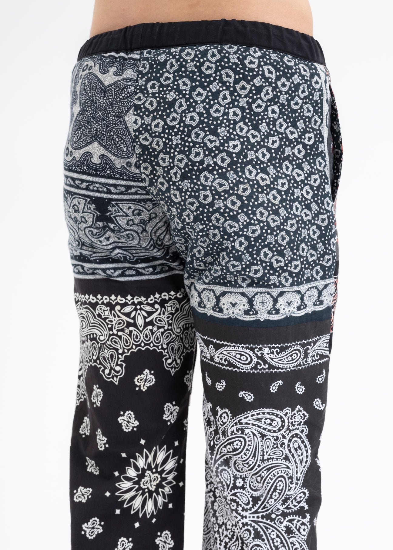 Black BANDANA PATCHWORK PANTS - 6