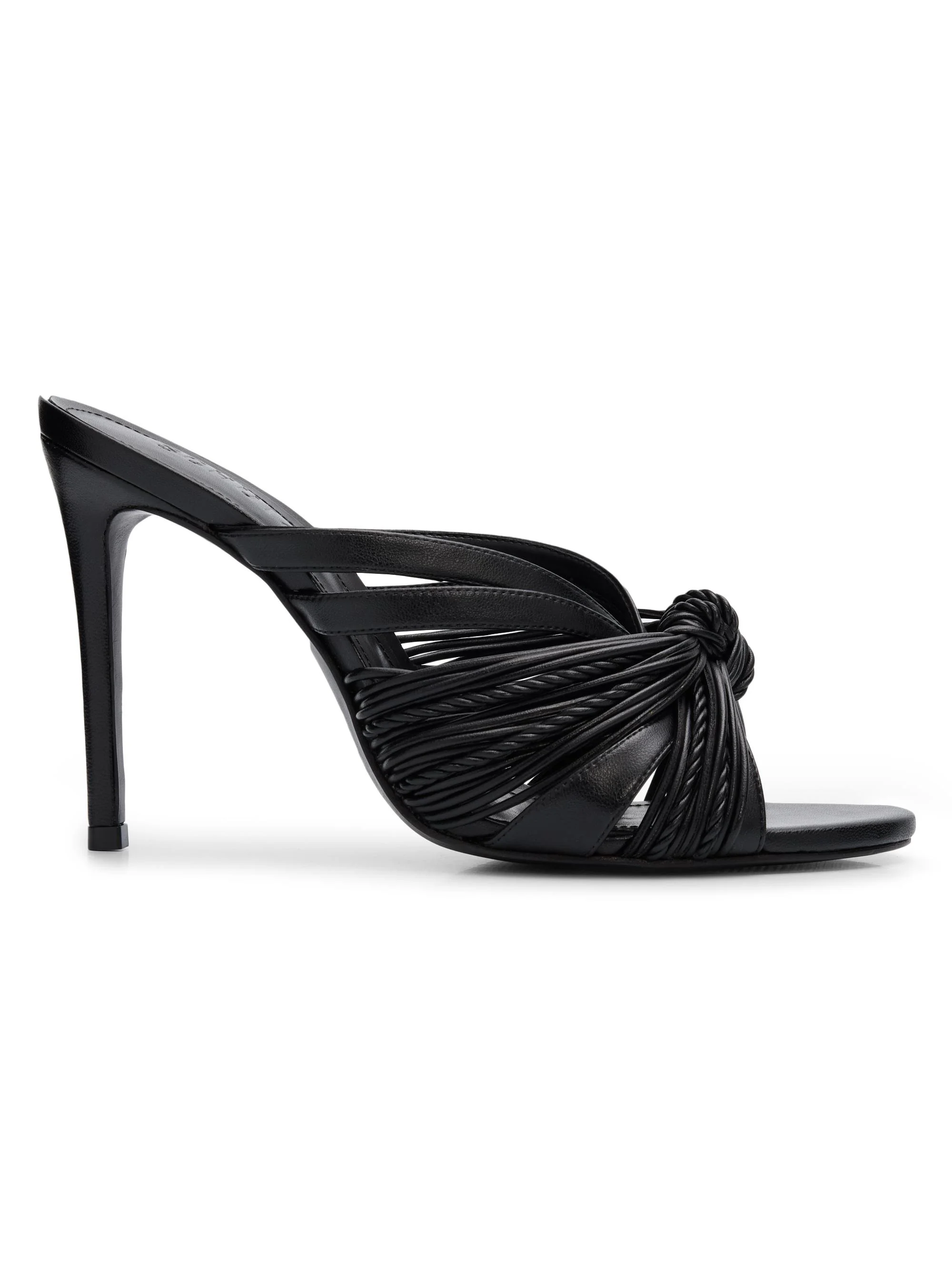 Women's Gaya 100MM Knotted Leather Sandals - Black - 1