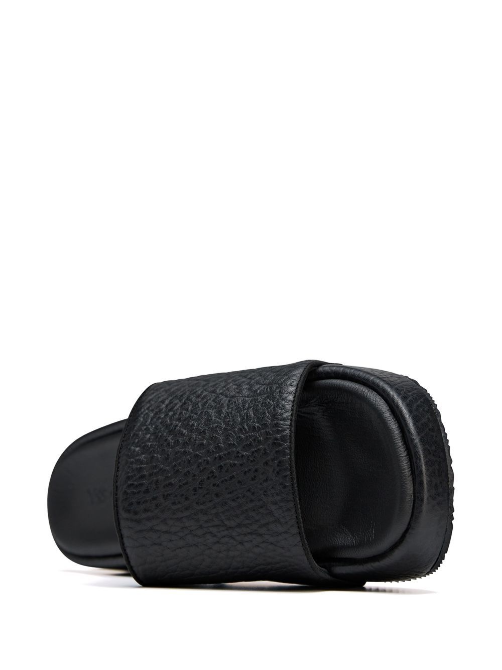 pebbled open-toe slides - 4