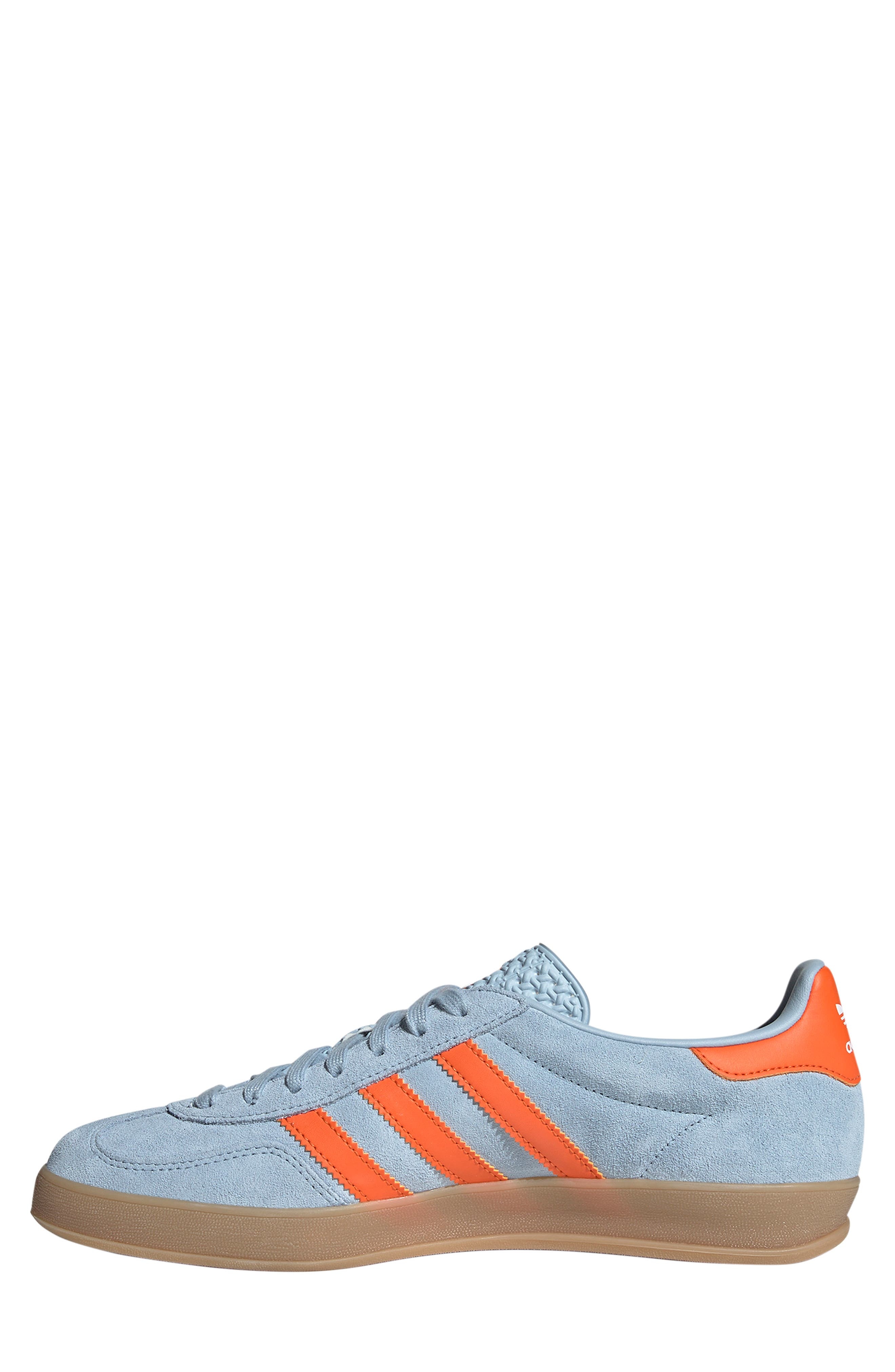 adidas Gazelle Indoor Sneaker in Wonder Blue/Orange/White at Nordstrom - 6