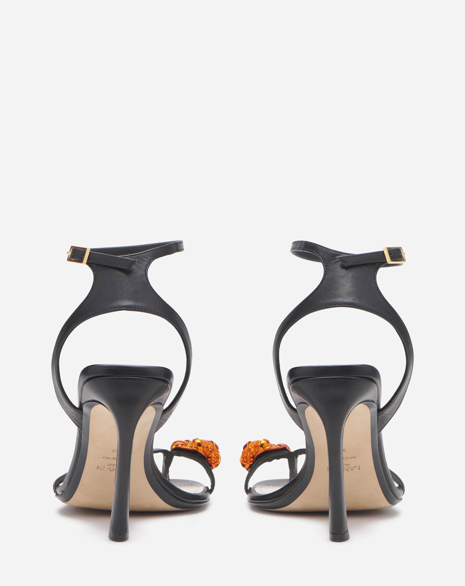 LEATHER SWING SANDALS WITH MELODIE JEWEL - 4