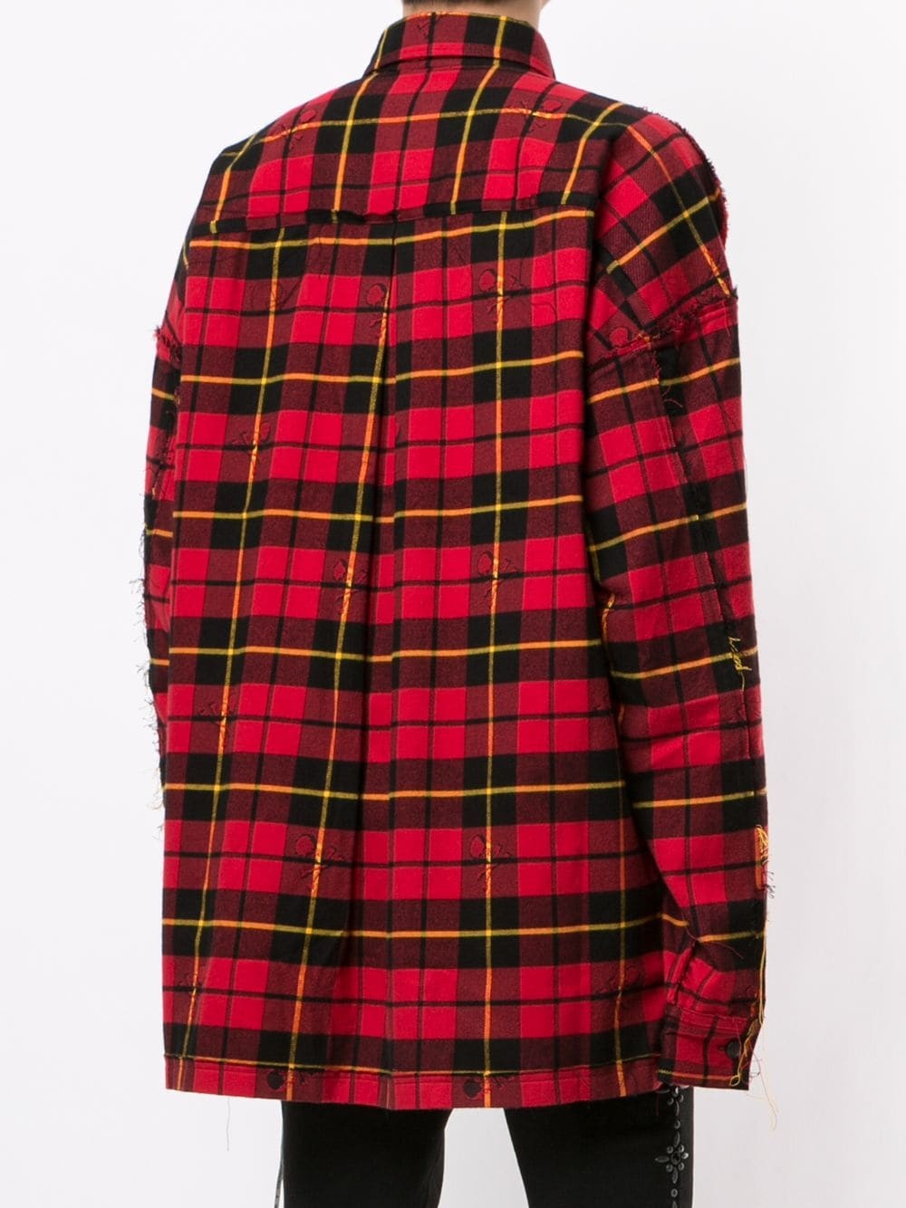 distressed check shirt - 4