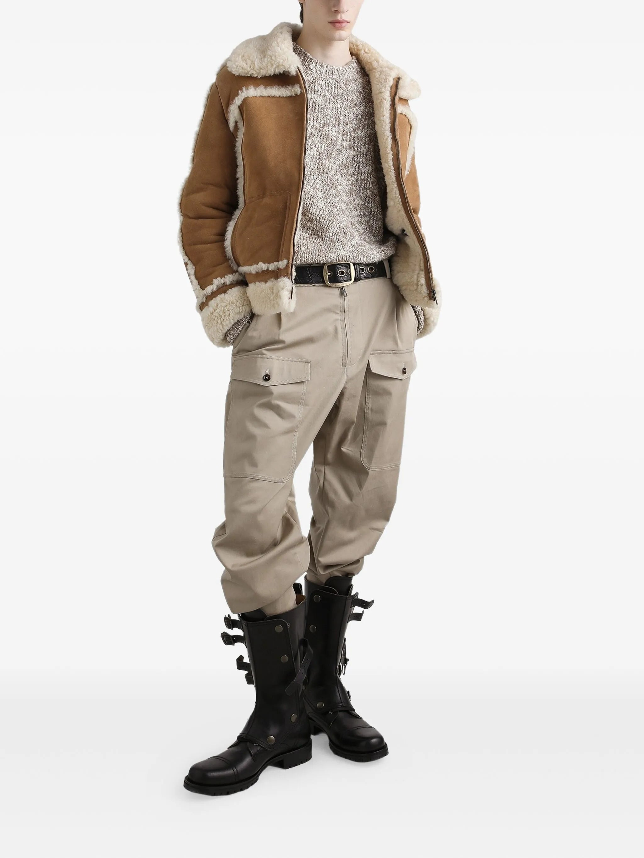 Dolce & Gabbana Suede Shearling Jacket - 2