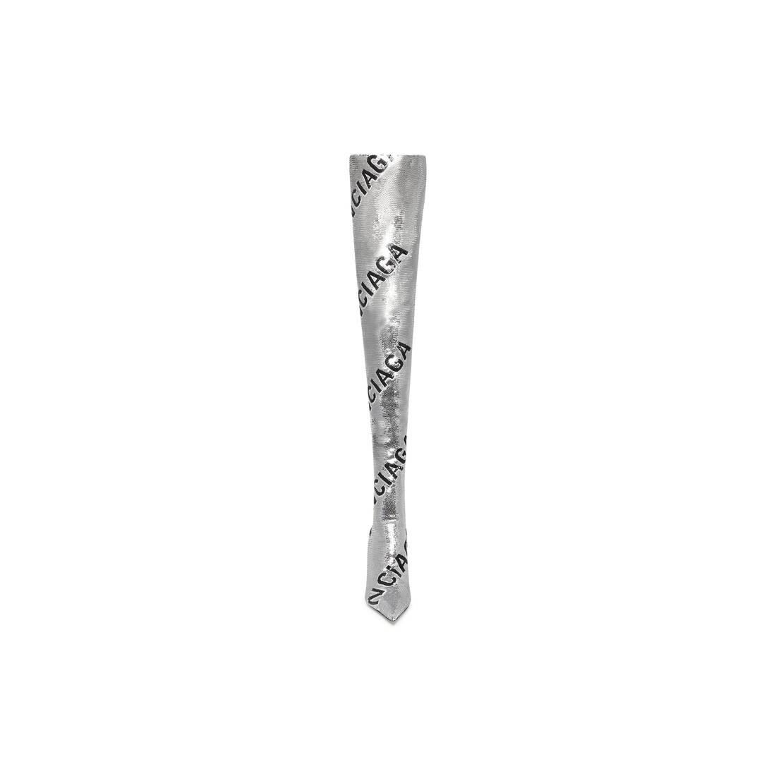 Women's Knife 110mm Over-the-knee Allover Logo in Silver - 3