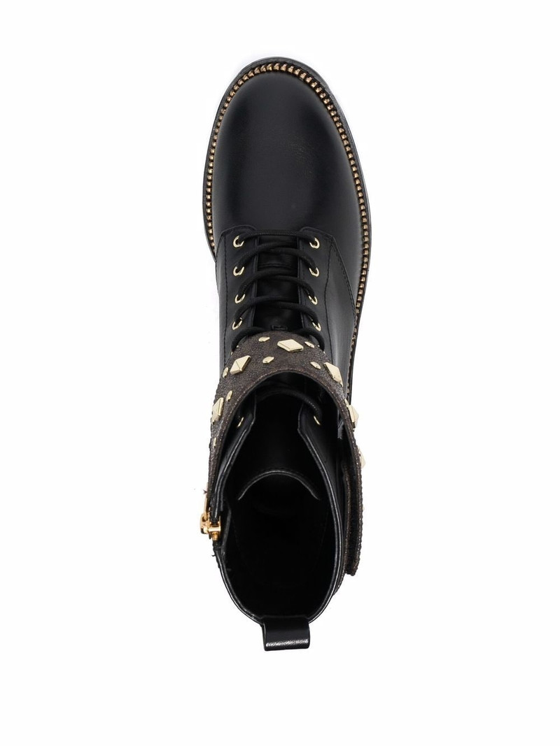 Haskell studded logo leather boots 4
