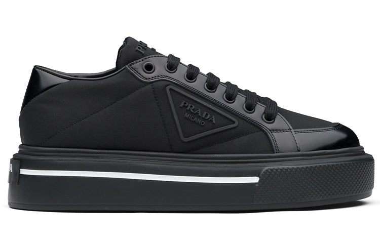 (WMNS) PRADA Macro Re-nylon And Brushed Leather Sneakers 'Black' 1E661M_3LF5_F0632_F_045 - 2