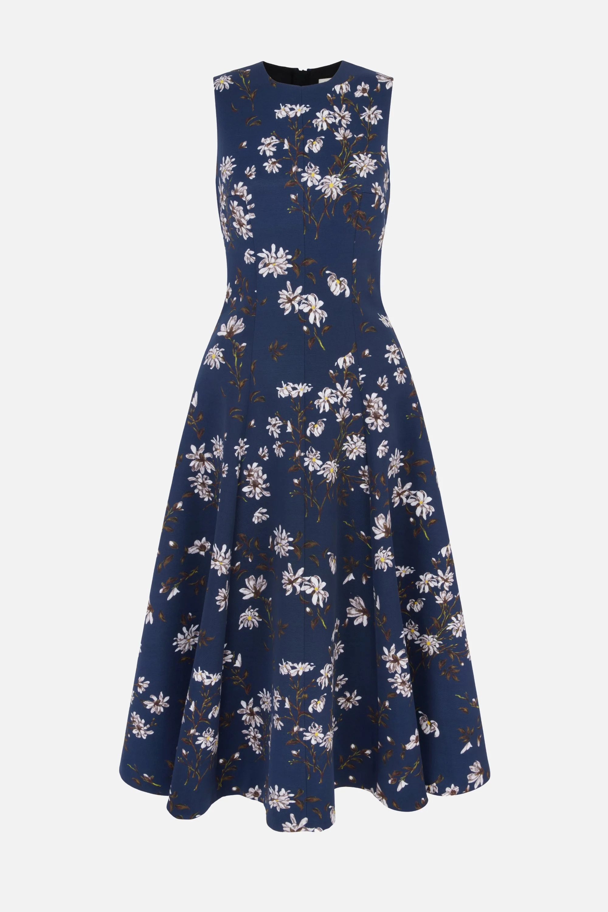 Mara Dress in Midnight Magnolia Taffeta Faille - 1