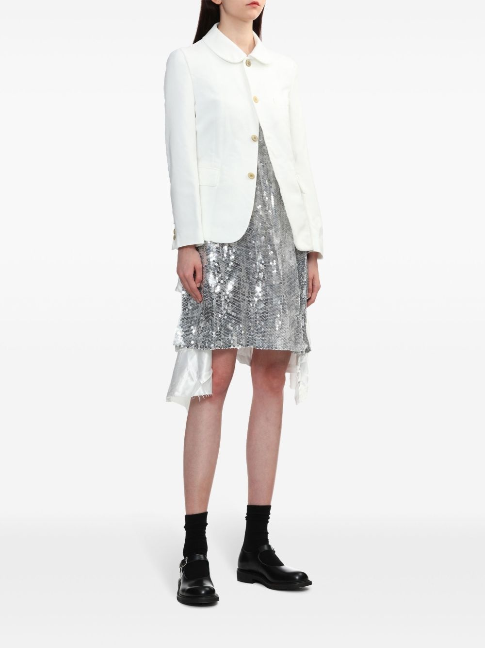 rounded-collar single-breasted jacket - 2