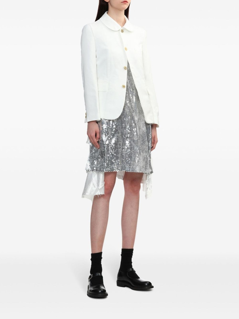 BLACK COMME des GARÇONS rounded-collar single-breasted jacket outlook