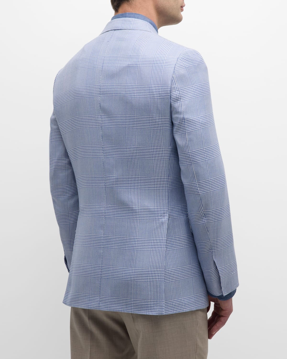 Men's Plaid Wool-Silk Sport Coat - 6